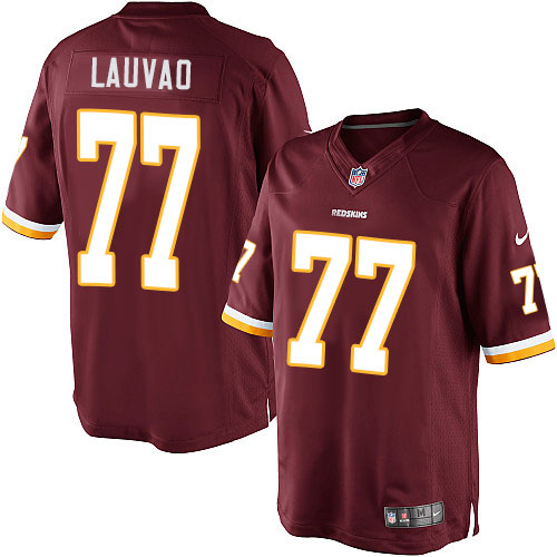 Men's Limited Shawn Lauvao Nike Jersey Burgundy Red Home - #77 NFL Washington Redskins